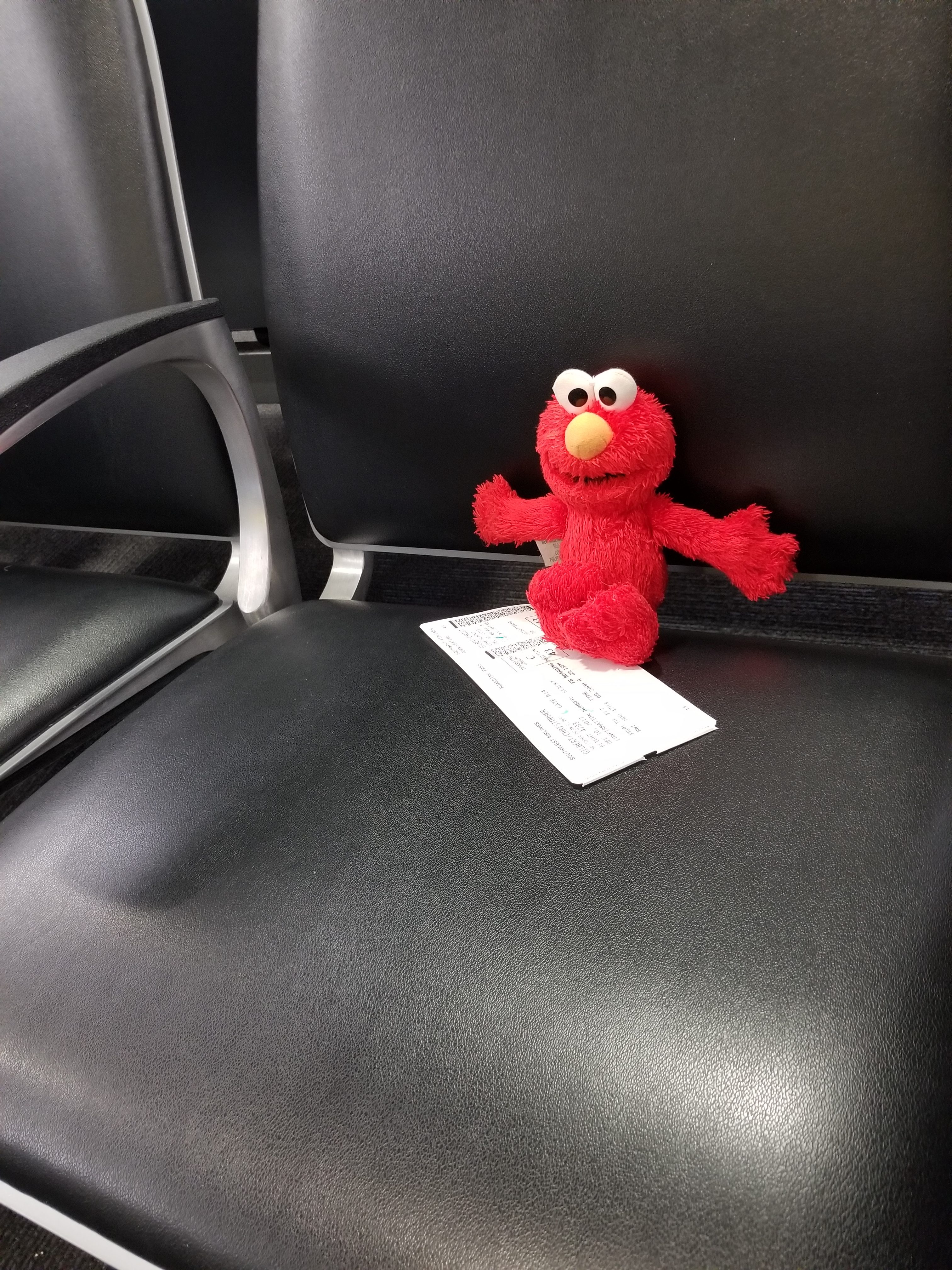Elmo Waits to Board