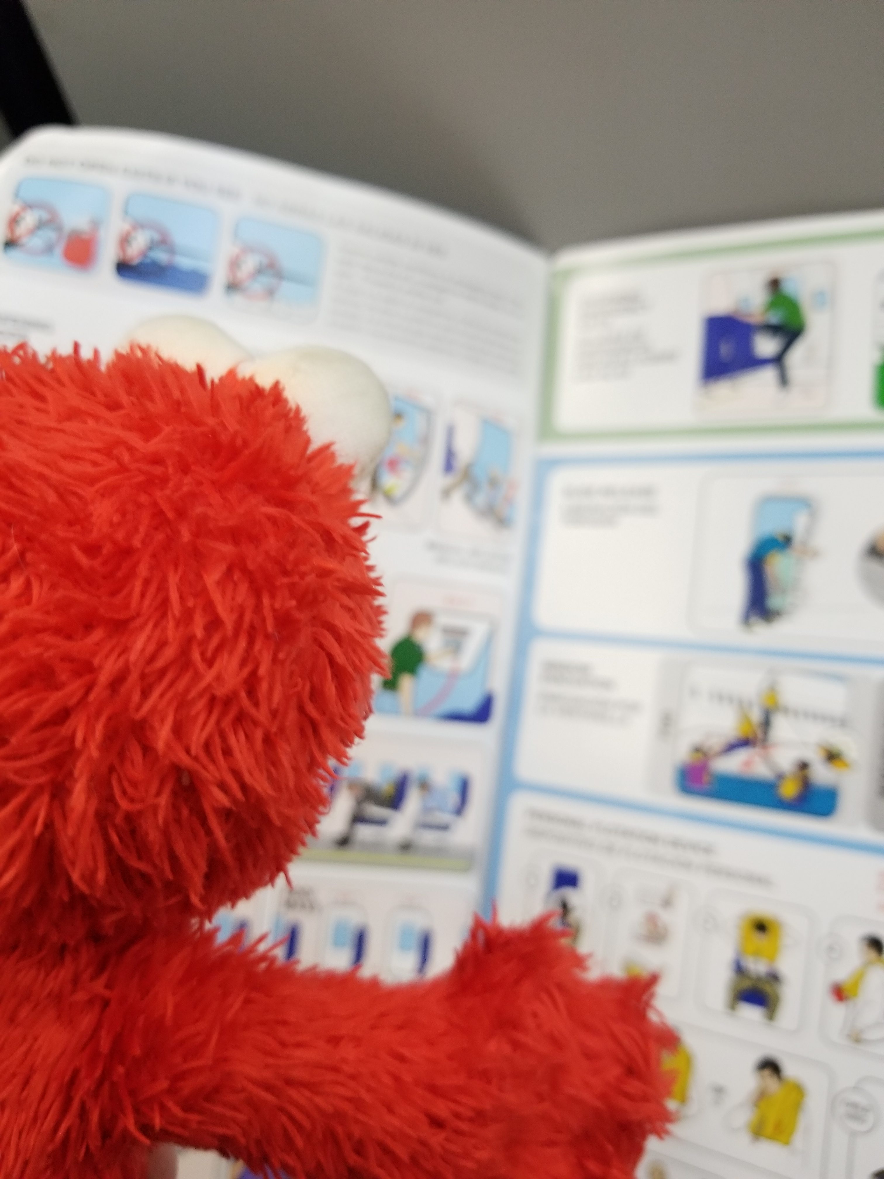 Elmo Checks the Aircraft Features and Safety Instructions